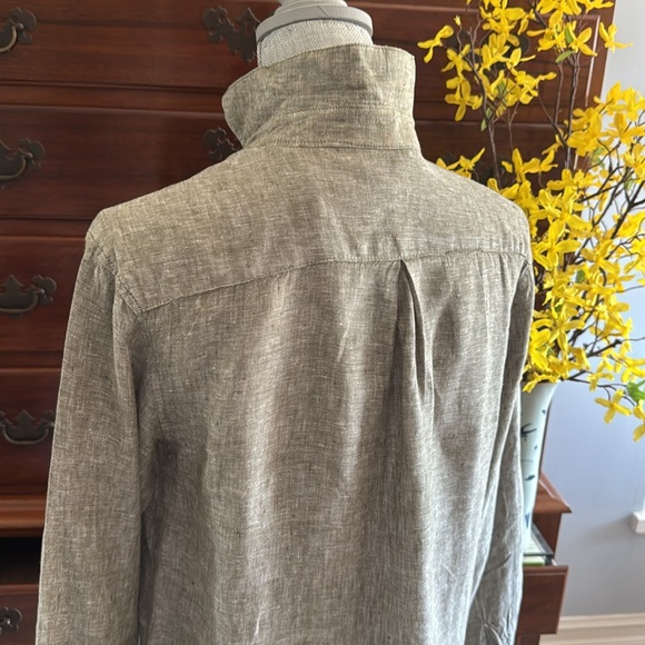 Artisan NY Khaki Green 100% Linen Dress Size Small - Picture 8 of 12